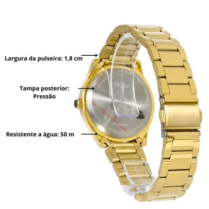 Imagem de Relógio Pequena Sereia Condor Feminino Dourado Original
