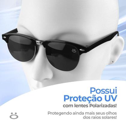 Imagem de Relogio Preto Aço + Oculos Sol Inoxidável Autentico