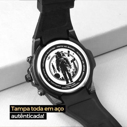 Imagem de Relogio Preto Aço + Oculos Sol Inoxidável Autentico