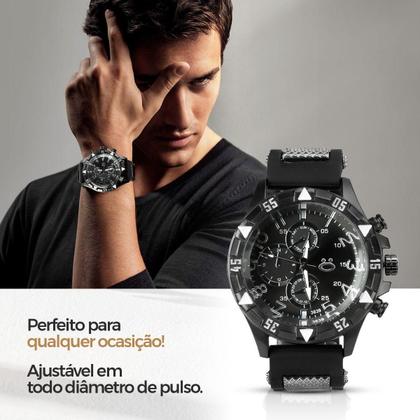 Imagem de Relogio Preto Aço + Oculos Sol Inoxidável Autentico