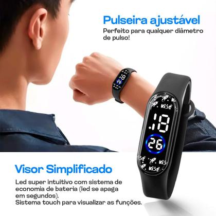 Imagem de relógio prova dagua criança + caixa + oculos uv esportivo presente silicone ajustavel adolescente criança original data