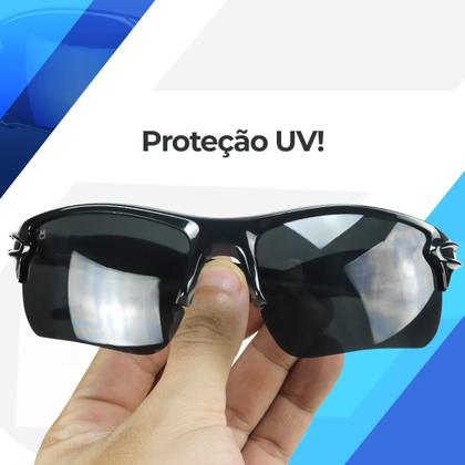 Imagem de relogio prova dagua digital + caixa + oculos proteção sol uv preto cronometro ajustavel presente original alarme azul