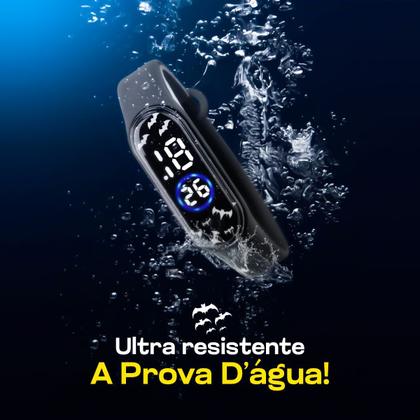 Imagem de relogio prova dagua digital infantil + bone menino protecao uv batman criança original silicone combo preto esportivo