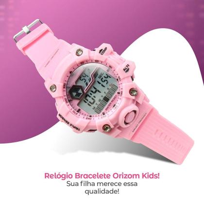 Imagem de Relogio Prova Dagua Digital Infantil Rosa Led + Oculos Sol