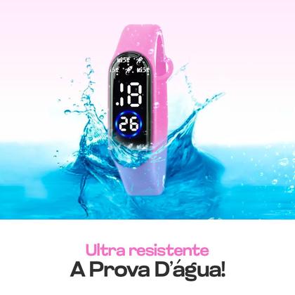 Imagem de Relogio Prova Dagua Infantil Digital ajustavel presente menina cronometro adolescente esportivo silicone data alarme