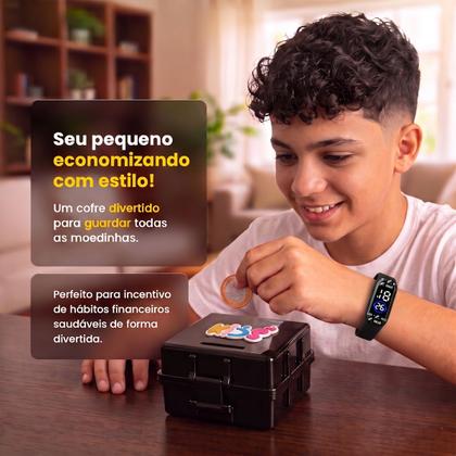 Imagem de relogio prova dagua infantil digital bracelete original esportivo qualidade premium menino data adolescente preto