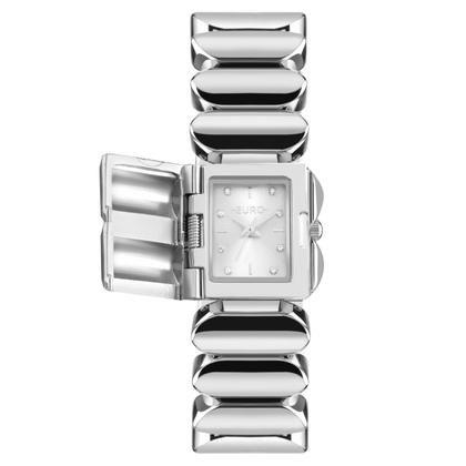 Imagem de Relógio Pulseira Analógico Feminino Prata com Caixa e Pulseira de Aço Inoxidável e Resistência à Água Elegante Luxo Fashion Euro