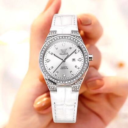 Imagem de Relógio Quartzo Feminino com Strass Design Clássico Display luminoso Impermeavel 