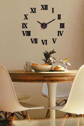 Imagem de Relógio Romano Parede Monte Você Mesmo Sala Cozinha Preto