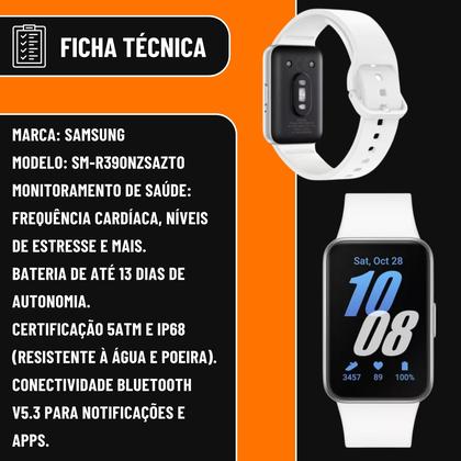 Imagem de Relógio Samsung Smartband Galaxy Fit3 Prata Compativel Com Android Tela 1.6 Amoled Bluetooth v5.3 Bateria 208mAh