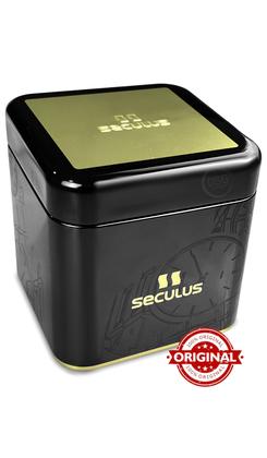 Imagem de Relógio Seculus Masculino Analógico Prateado Fundo Azul Escuro Casual Quartz Em Aço Inoxidável Brilha No Escuro Prova Dágua 50 Metros Original