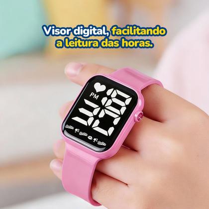 Imagem de Relogio silicone barbie prova dagua digital infantil rosa qualidade premium social adolescente menina led criança casual
