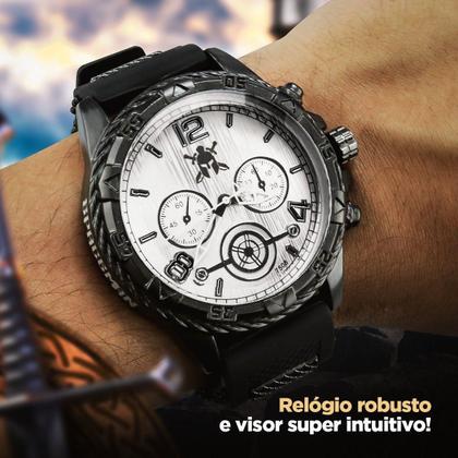 Imagem de Relogio Silicone Qualidade Premium Aço Inox Preto Masculino