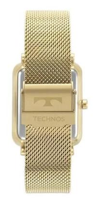 Imagem de Relógio Slim Safira Quadrado Dourado