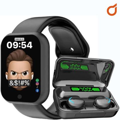 Imagem de Relógio Smart Digital D20 Masculino/feminino + Fone F9 S/fio