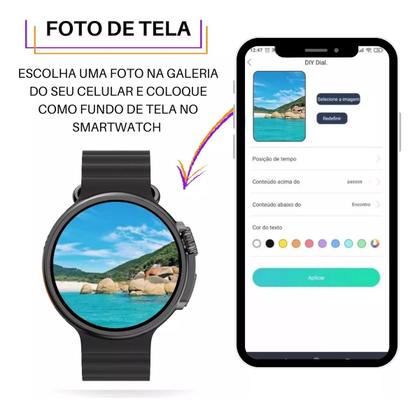 Imagem de Relógio Smart Digital Preto HW3 Redondo Preto Original Masculino E Feminino Envio Já