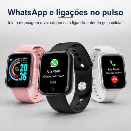 Imagem de Relógio Smart Watch Digital D20 Masculino / Feminino C/ Fone de Ouvido Sem Fio