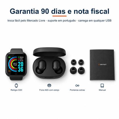 Imagem de Relógio Smart Watch Digital D20 Masculino / Feminino C/ Fone de Ouvido Sem Fio