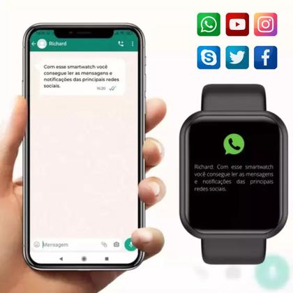 Imagem de Relógio Smart Watch Digital D20 Masculino / Feminino + Fone Bluetooth Sem Fio