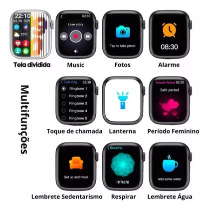 Imagem de Relógio Smart watch Preto Master Pro Advanced Feminino resistente a agua envio imediato