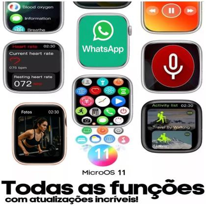 Imagem de Relogio Smart Watch S11 Pro Original Responde Mensagens 1Gb Gps Kit Com 2 Pulseiras Pelicula e Case