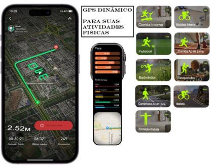 Imagem de Relógio Smart Watch Serie 9 W69 Ultra Tela Amoled 2.2 Kit Acompanha Pulseira Protetor Pelicula
