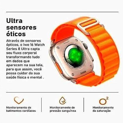 Imagem de Relógio Smart Watch Ultra Series 8 à prova d'água Ios e Android Masculino e Feminino Pulseira Aço
