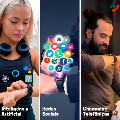 Imagem de Relógio Smart Watch W10 Original Microwear Lançamento 2025 Tela Oled ChatGpt Serie 10 Nfc Gps