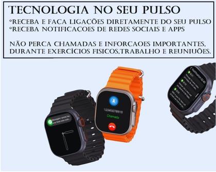 Imagem de Relógio Smart Watch W69 Ultra Troca Foto Com Trava De Pulseira Parafuso Nfc Gps Bússola Bluetooth
