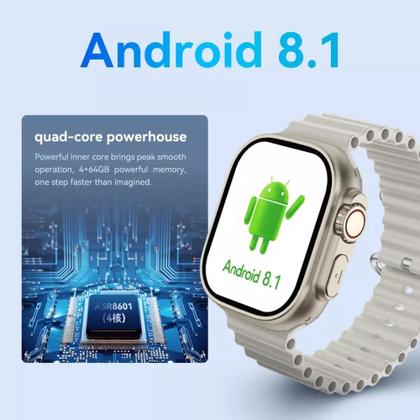 Imagem de Relógio Smartwatch Android Hw Ultra2 Com 2/64gb cartão Nano-Sim 4G suporta WIFI e Bluetooth, câmera