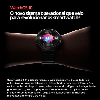 Imagem de Relógio Smartwatch Feminino Masculino Preto Ultra SE Mini Redondo com Tela Amoled