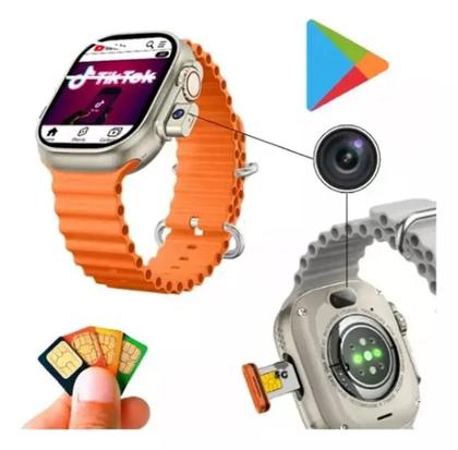 Imagem de Relógio Smartwatch HW Ultra 2 Call 4G e 5G Chip (Nano) Wi-Fi - Prata