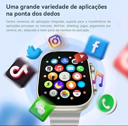 Imagem de Relógio Smartwatch HW Ultra 2 Call 4G e 5G Chip (Nano) Wi-Fi - Prata