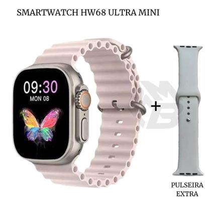 Imagem de Relógio Smartwatch Hw68 Ultra Mini 41mm 2024 C/ 02 Pulseiras + Fone inPods 12 Bluetooth