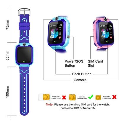 Imagem de Relógio Smartwatch Infantil Kids C2 Azul Gps Ratreio Ligação Filhos Envio Imediato Original Nota Fiscal