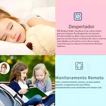 Imagem de Relógio Smartwatch Infantil Kids C5 Roxo Gps Ratreio Ligação Filhos Envio Imediato Original Nota Fiscal