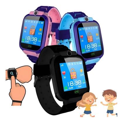 Imagem de Relógio Smartwatch Inteligente Infantil Com GPS Localizador Rastreador e Chip Chamada de Voz e Botão SOs