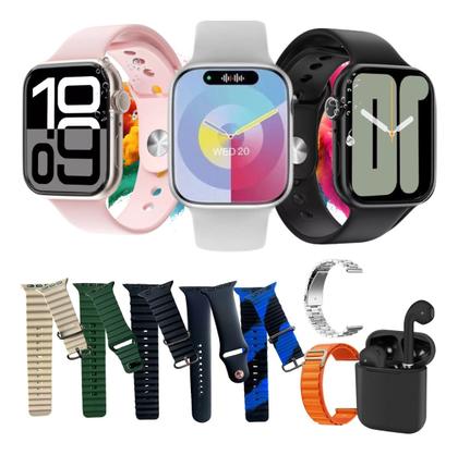 Imagem de Relógio smartwatch K9 Max com 7 pulseiras capa de proteção A prova D'gua envio Imediato Original com Nota Fiscal