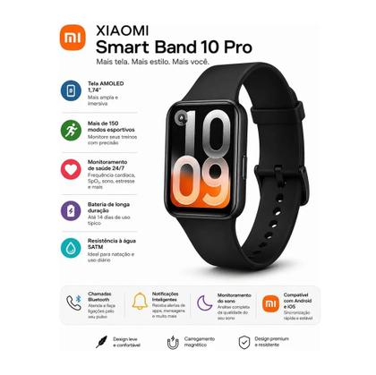 Imagem de Relógio Smartwatch Mi Xiaomi Smart Band 10 Pro GPS, Modelo M2552B1, Versão Global Rosa