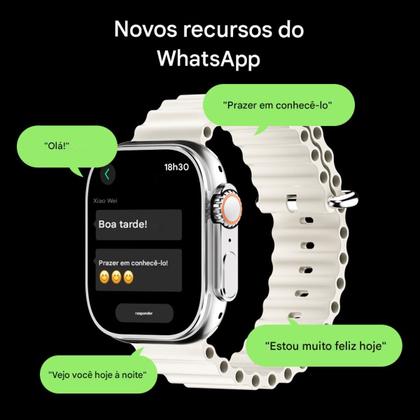 Imagem de Relogio Smartwatch Preto Feminino Ultra 4 Para Samsung Android e IOS