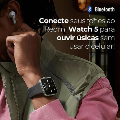 Imagem de Relógio Smartwatch Redmi Watch 5 Xiaomi Com Bateria 24 dias Chamada Bluetooth 5.3 HyperOS 5 ATM Tela de 2.07" Original