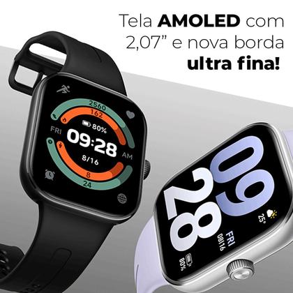 Imagem de Relógio Smartwatch Redmi Watch 5 Xiaomi Com Bateria 24 dias Chamada Bluetooth 5.3 HyperOS 5 ATM Tela de 2.07" Original