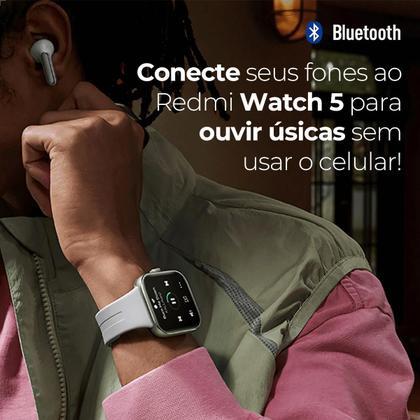 Imagem de Relógio Smartwatch Redmi Watch 5 Xiaomi Com Bateria 24 dias Chamada Bluetooth 5.3 HyperOS 5 ATM Tela de 2.07" Original