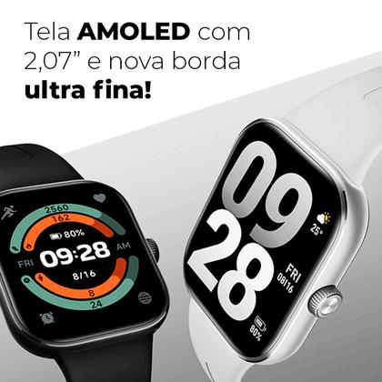 Imagem de Relógio Smartwatch Redmi Watch 5 Xiaomi Com Bateria 24 dias Chamada Bluetooth 5.3 HyperOS 5 ATM Tela de 2.07" Original