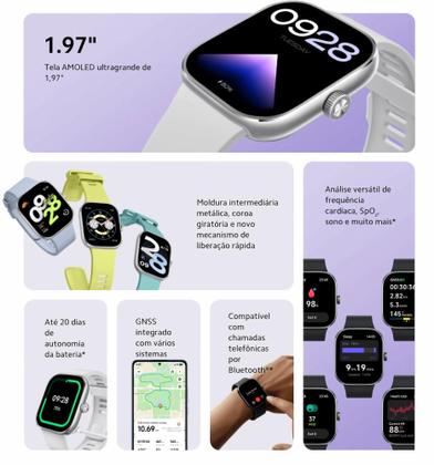 Imagem de Relógio Smartwatch RedmiWatch 4 Com Gps Silver Gray