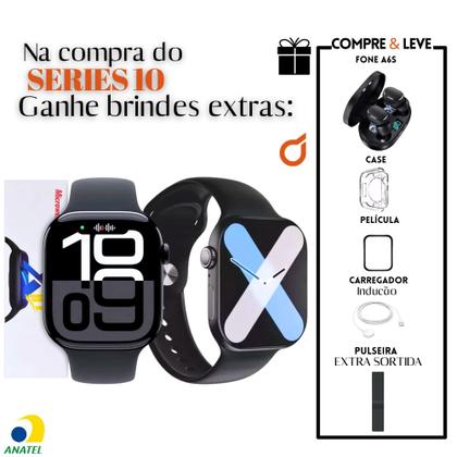 Imagem de Relógio Smartwatch S10 Série 10 Tela Amoled Com Fone Sem Fio
