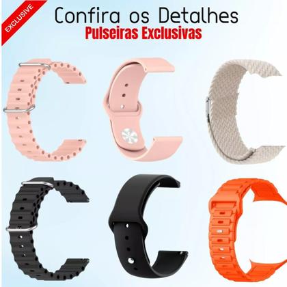 Imagem de Relógio Smartwatch Ultra 2 Com 6 Pulseiras Masculino Feminino Lançamento 2025