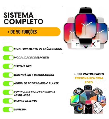 Imagem de Relógio Smartwatch W10 Pro Rosa + Pulseira Extra Amoled Chatgpt A Prova D'gua Masculino e Feminino Envio Imediato Nota