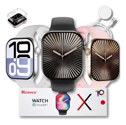 Imagem de Relógio Smartwatch W10 Pro Rosa  + Pulseira Extra Amoled Chatgpt A Prova D'gua Masculino e Feminino Envio Imediato Nota 