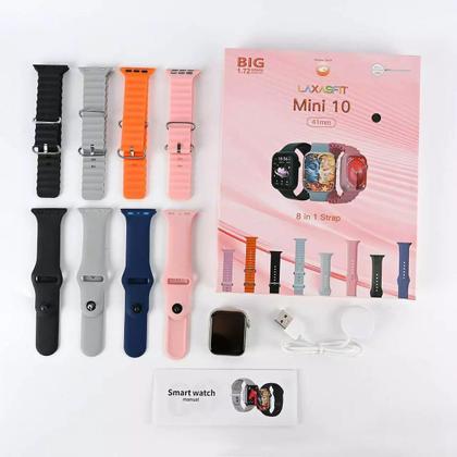 Imagem de Relógio Smartwatch W10 Rosa Mini 41mm Feminino +8 Pulseiras